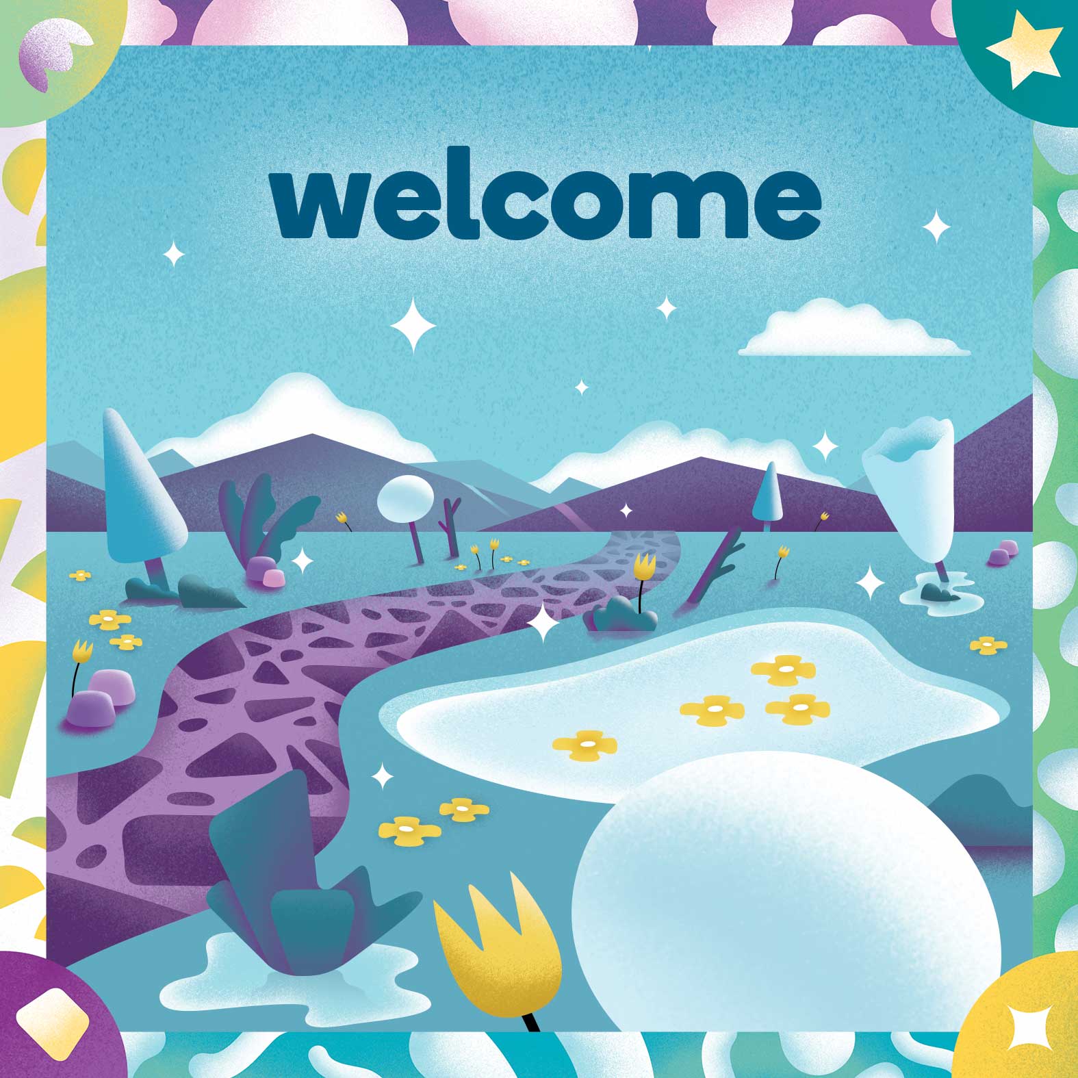 Scan this Welcome image with the app on your phone to view the Welcome scene on Planet Zee